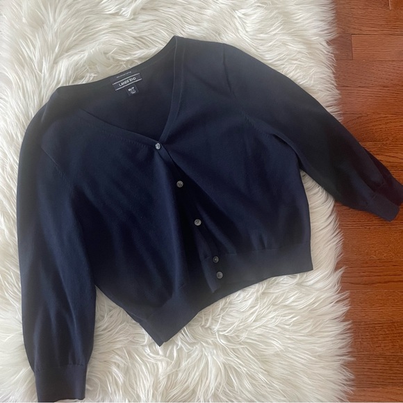Lands' End Sweaters - Lands’ End 100% Supima Cotton Blue Button Up Cardigan Sweater Size Medium Petite